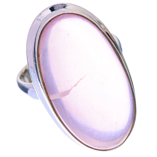 Large Rose Quartz Ring Size 7.75 (925 Sterling Silver) R140825