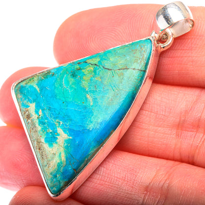 Chrysocolla Pendant 1 3/4" (925 Sterling Silver) PD38445
