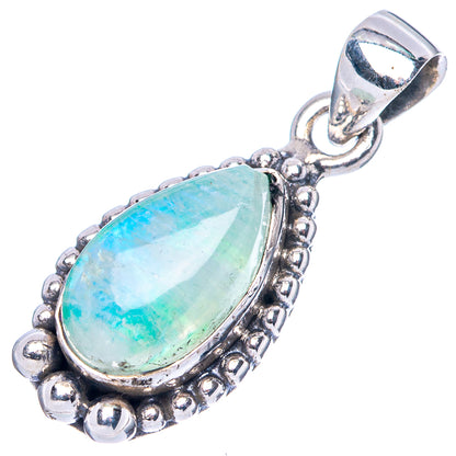 Green Moonstone Pendant 1 1/8" (925 Sterling Silver) P42483