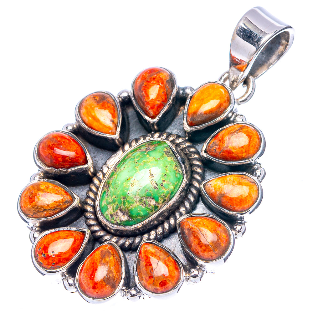 Rare Palomino Turquoise Native Style Pendant 1 5/8" (.925 Sterling Silver)