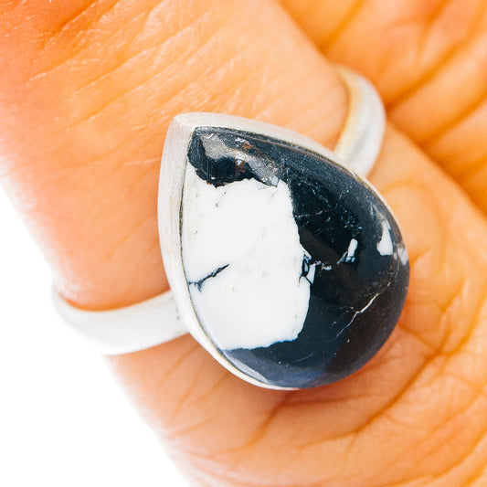 White Buffalo Turquoise Ring Size 6 (.925 Sterling Silver)