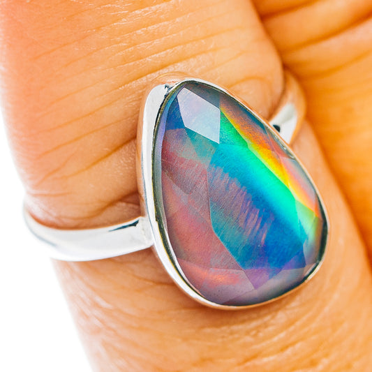 Aurora Opal Ring Size 8 (.925 Sterling Silver)