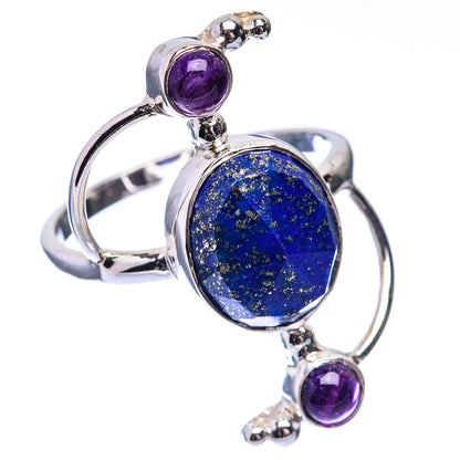 Premium Lapis Lazuli, Amethyst Ring Size 9 (925 Sterling Silver) R141896