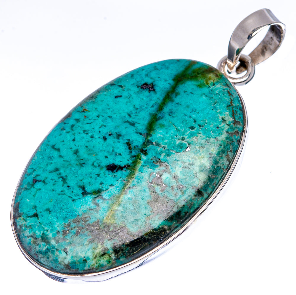Premium African Turquoise Jasper Pendant 1 3/4" (.925 Sterling Silver)
