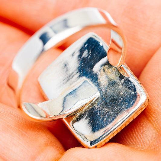 Kingman Turquoise Ring Size 8 Adjustable (.925 Sterling Silver)