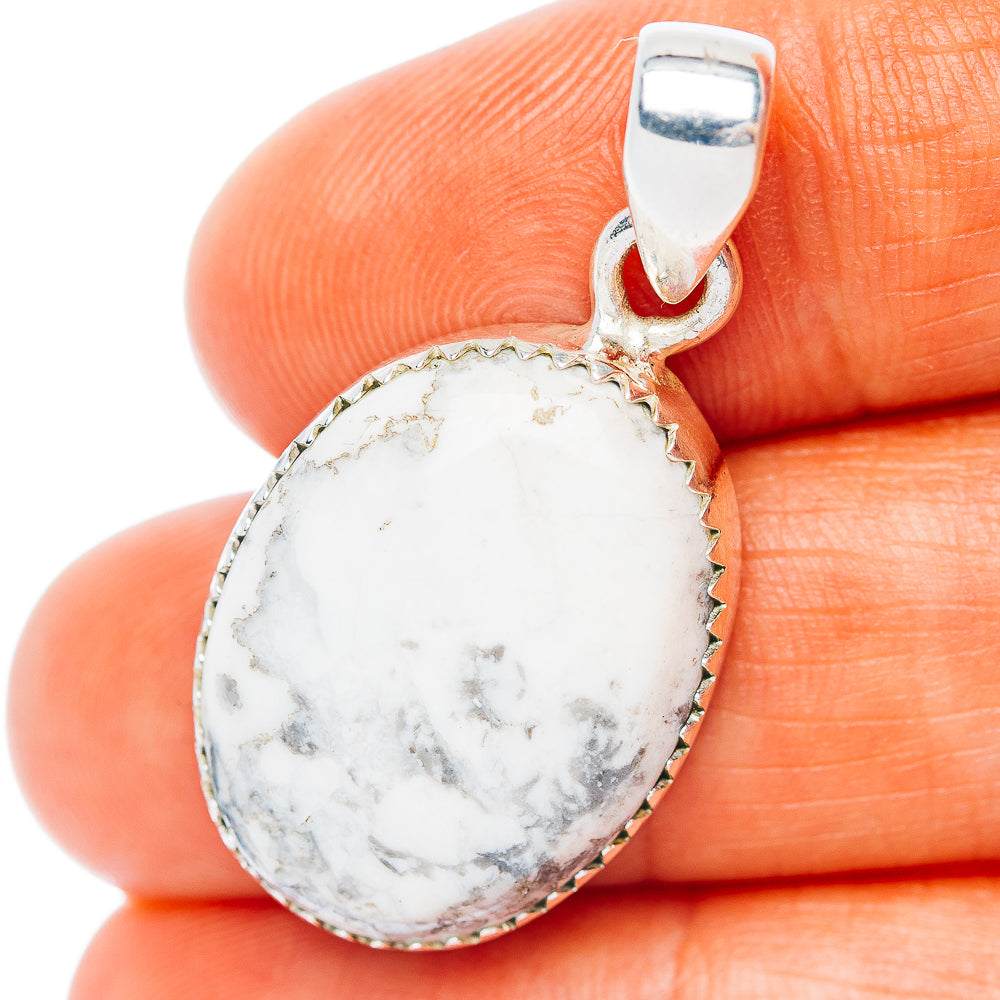 Howlite Pendant 1 3/8" (.925 Sterling Silver)