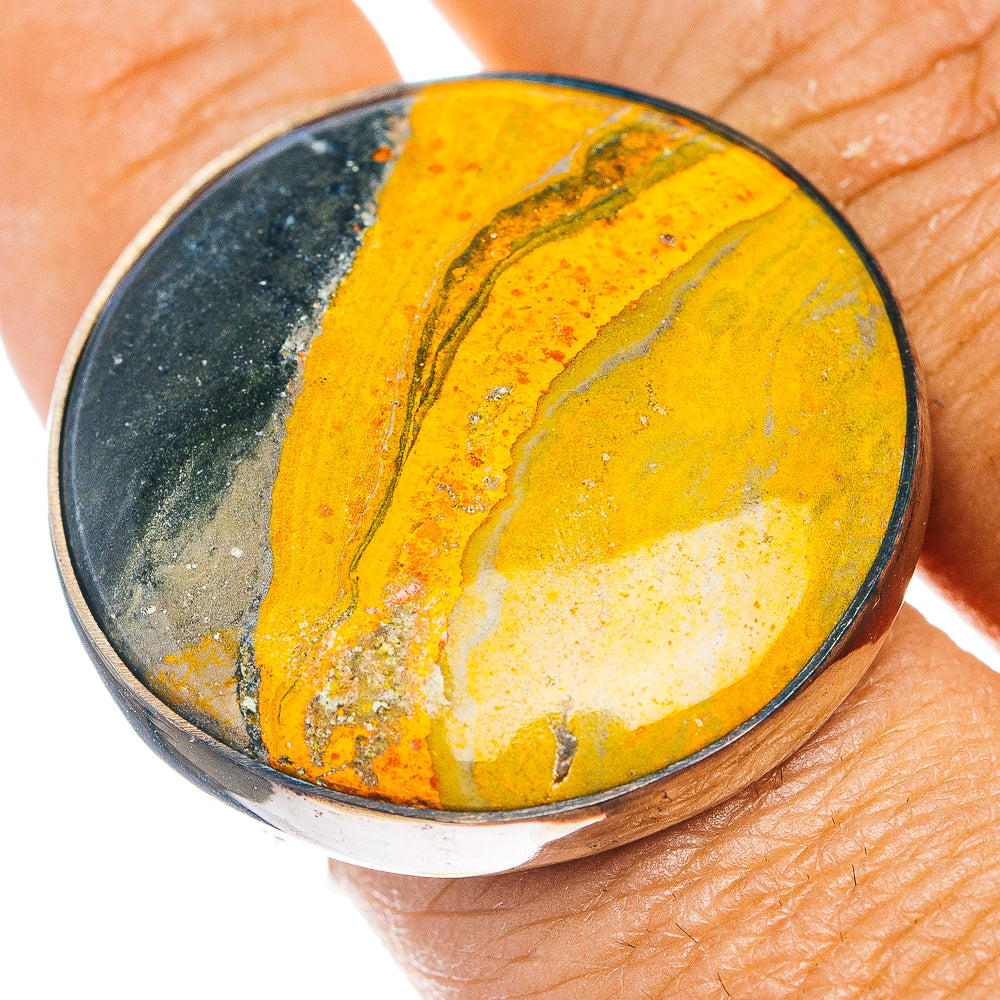 Premium Bumblebee Jasper Ring Size 9.75 (.925 Sterling Silver)