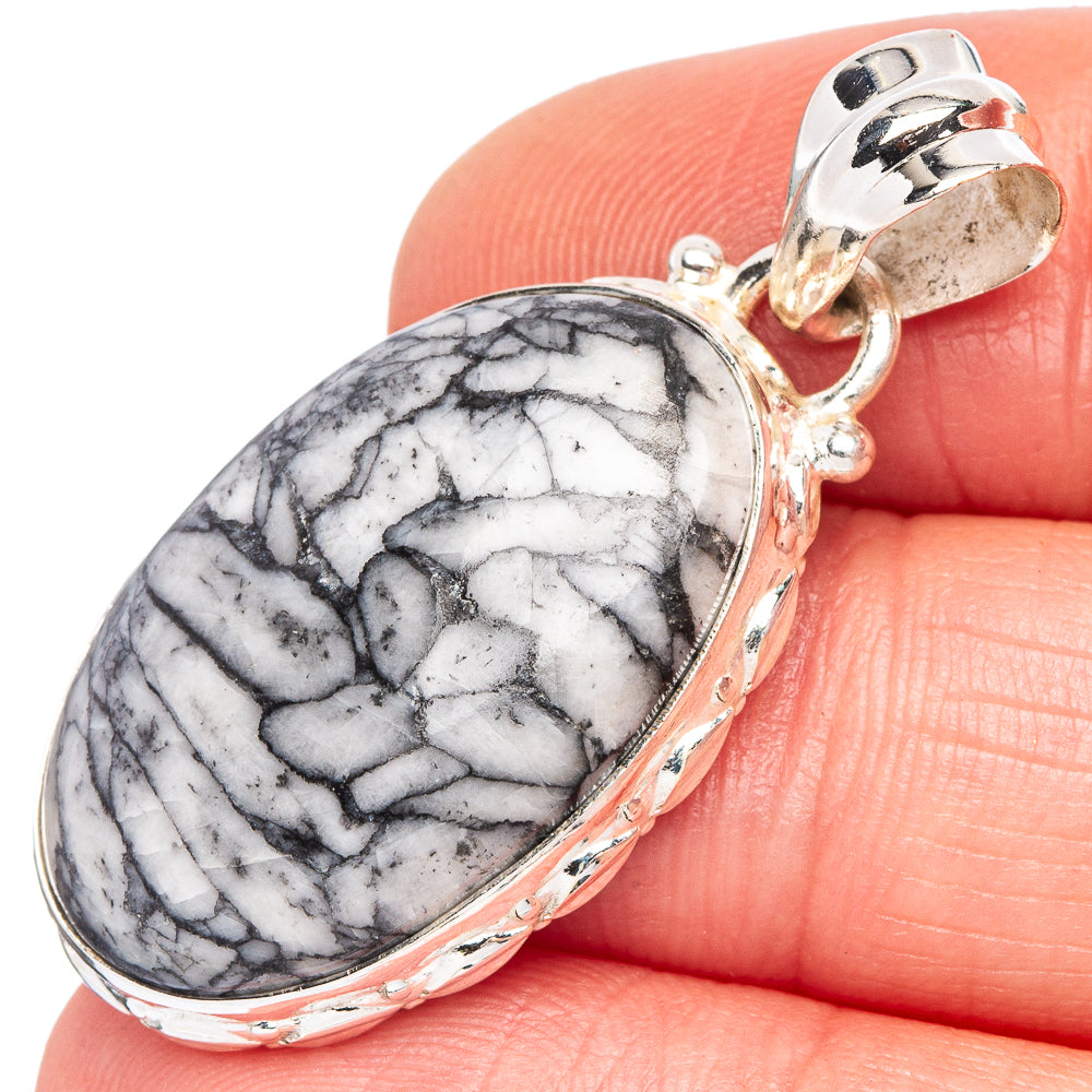 Pinolith Jasper Pendant 1 1/2" (925 Sterling Silver) P44021