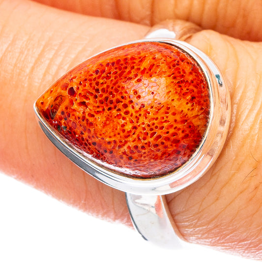 Sponge Coral 925 Sterling Silver Ring Size 8 (925 Sterling Silver) R6092