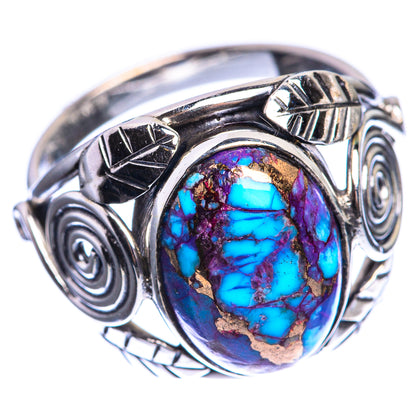 Purple Copper Composite Turquoise 925 Sterling Silver Ring Size 7.75