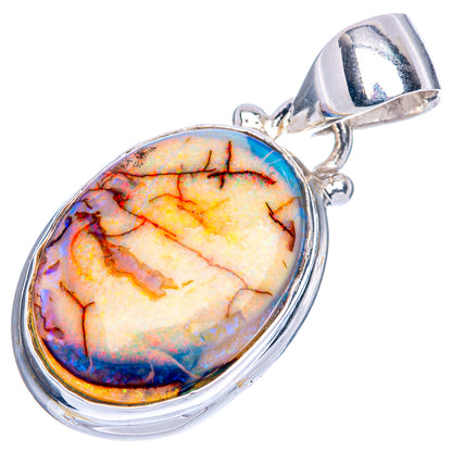 Rare Sterling Opal Pendant 1 1/8" (925 Sterling Silver) P41612