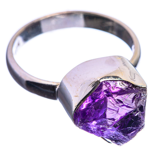 Rough Amethyst 925 Sterling Silver Ring Size 7.75
