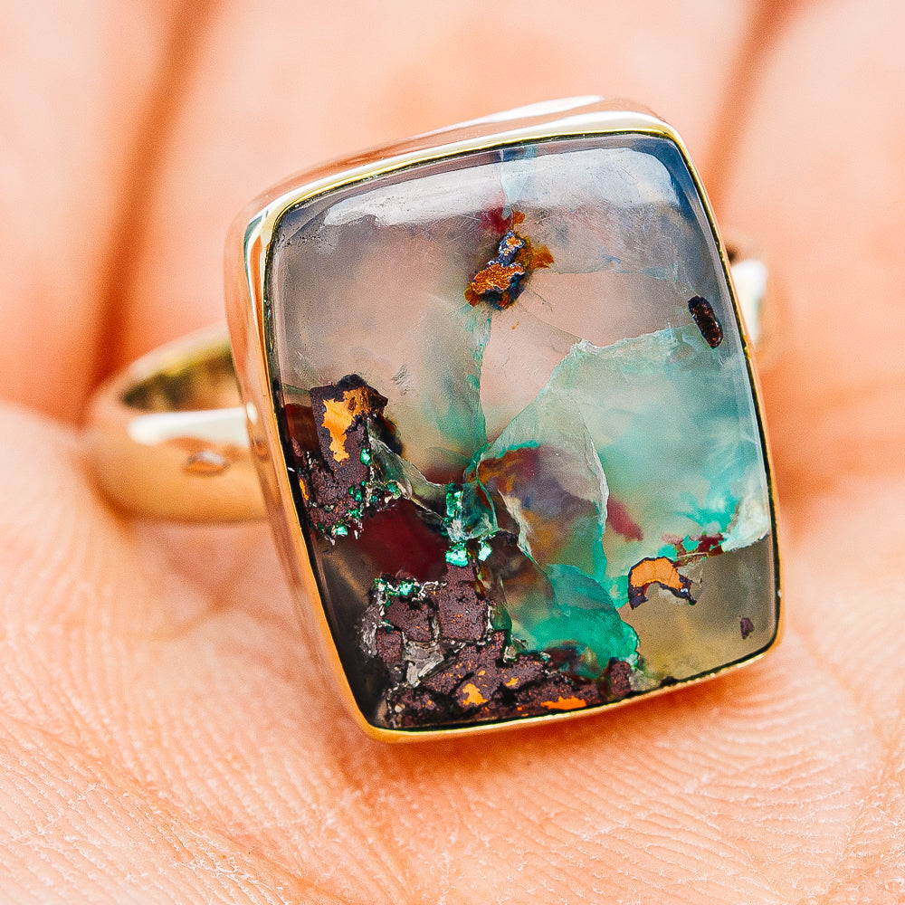 Confetti Chrysocolla Ring Size 7.75 (German Silver)