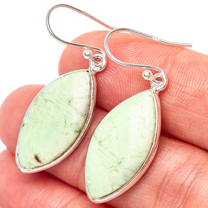 Lemon Chrysoprase 925 Sterling Silver Earrings 1 1/2" (925 Sterling Silver) E1438