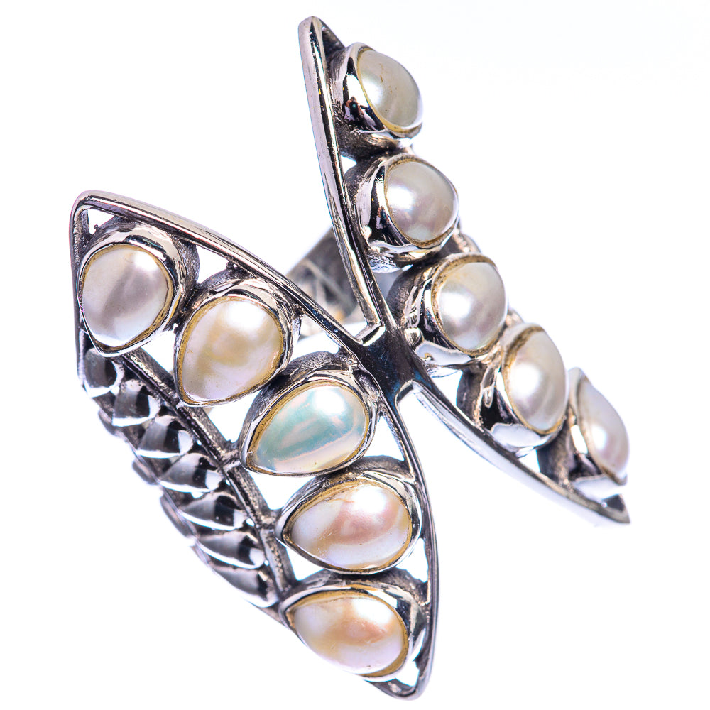 Large Cultured Pearl 925 Sterling Silver Ring Size 6.5