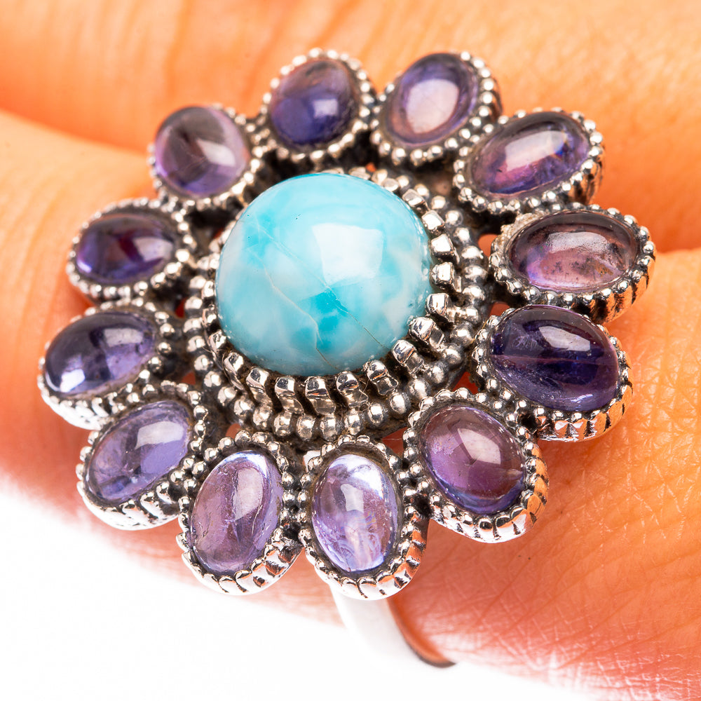 Large Larimar, Tanzanite Ring Size 9.25 (925 Sterling Silver) R141239
