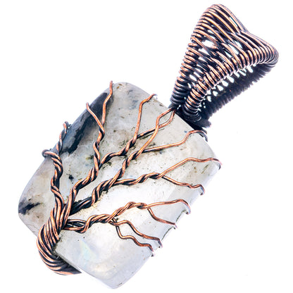 Rainbow Moonstone Tree of Life 1 5/8" (Oxidized Copper)