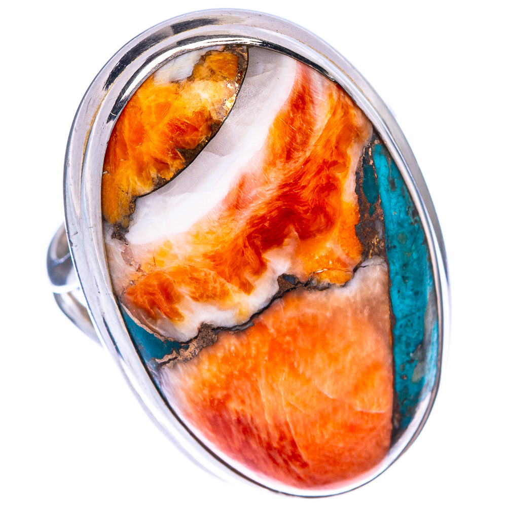Spiny Oyster Turquoise Ring Size 7.25 (925 Sterling Silver) R1467