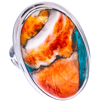 Spiny Oyster Turquoise Ring Size 7.25 (925 Sterling Silver) R1467