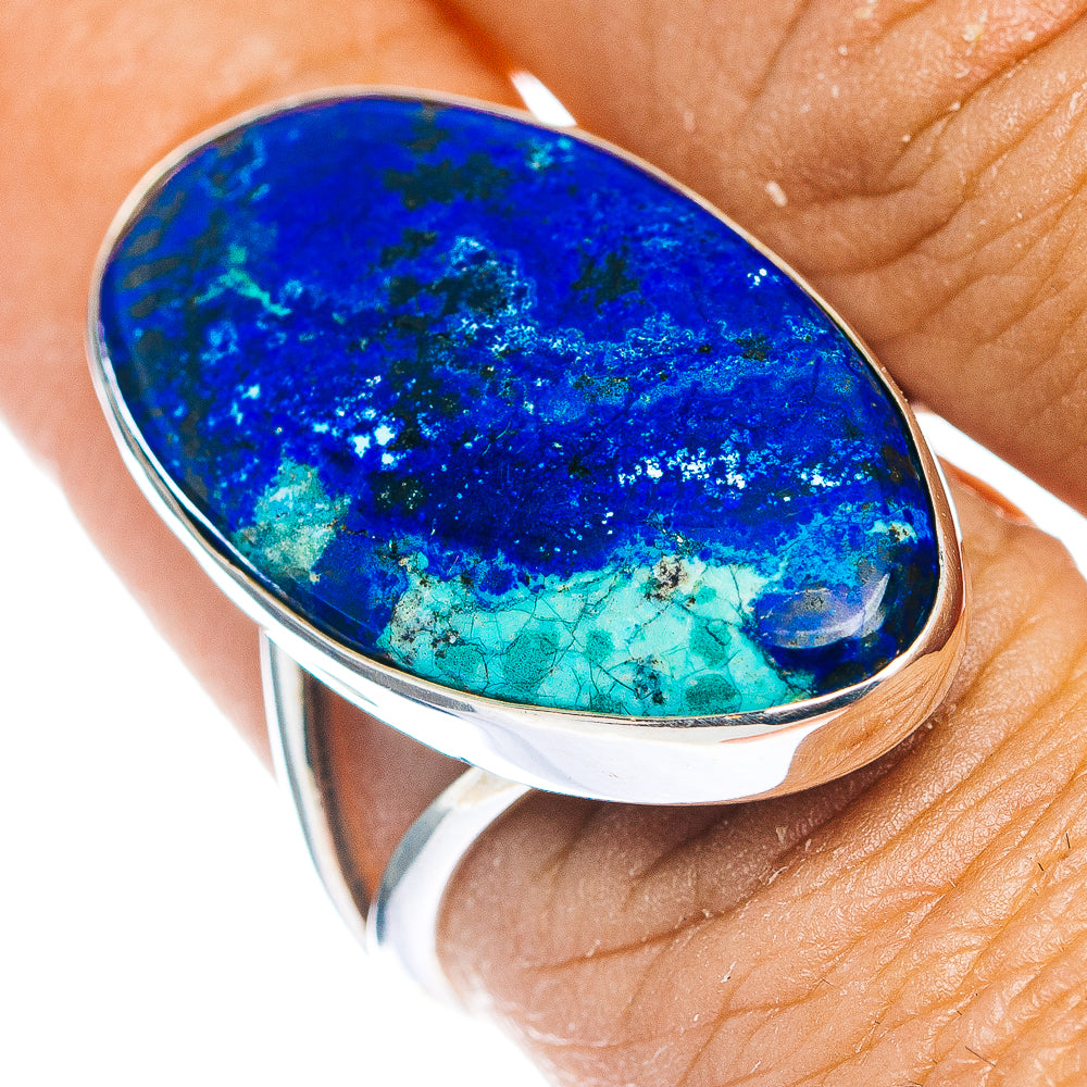 Premium Blue Bird Azurite Ring Size 8.75 (.925 Sterling Silver)