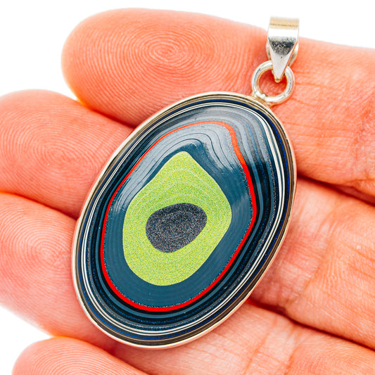 Premium Fordite Pendant 1 7/8" (.925 Sterling Silver)