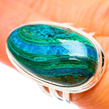 Large Malachite In Chrysocolla Ring Size 6.5 (925 Sterling Silver) RING136128