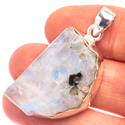 Rainbow Moonstone Pendant 1 5/8" (925 Sterling Silver) P38853