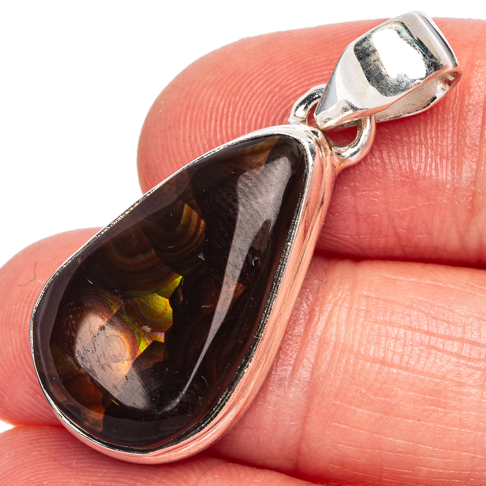 Rare Mexican Fire Agate Pendant 1 3/8" (925 Sterling Silver) P40372