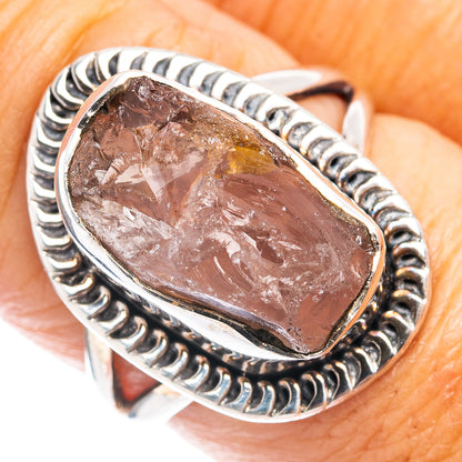 (Classic Series) Rose Quartz Ring Size 8 (.925 Sterling Silver)