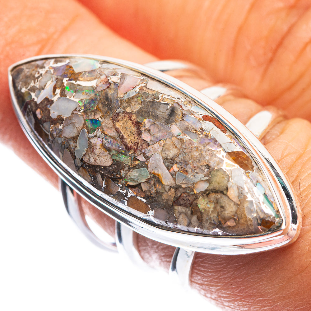 Large Brecciated Ethiopian Opal Ring Size 6.75 (925 Sterling Silver) R144201