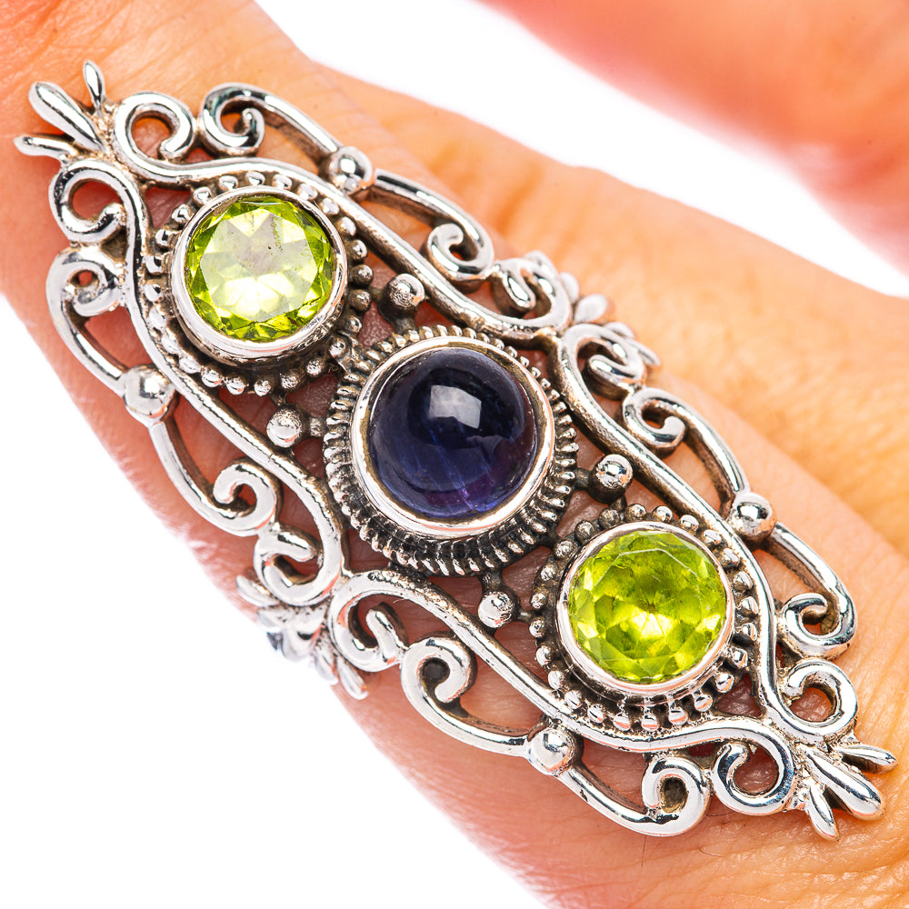 Large Tanzanite, Peridot Ring Size 7.75 (925 Sterling Silver) R144952