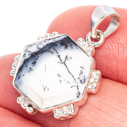 Premium Dendritic Opal Pendant 1 1/8" (925 Sterling Silver) P41160
