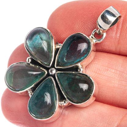 Blue Fluorite Pendant 1 1/2" (925 Sterling Silver) P39834