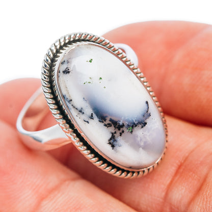 Premium Dendritic Opal Ring Size 9 (.925 Sterling Silver)