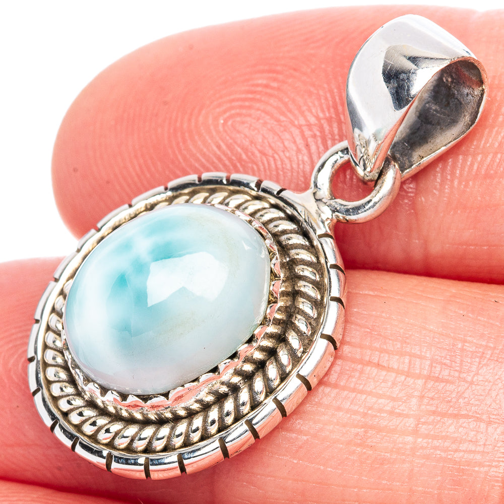 Larimar Pendant 1 1/8" (925 Sterling Silver) P41754