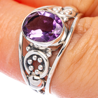 Faceted Amethyst Dainty Ring Size 6.5 (925 Sterling Silver) R145754