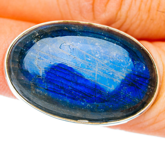 Premium Labradorite Ring Size 6.5 Adjustable (.925 Sterling Silver)