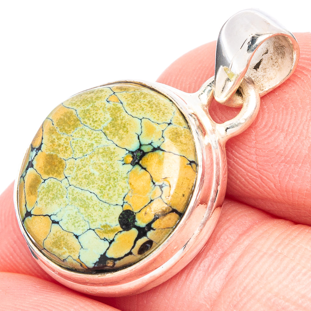 Spider Web Turquoise Pendant 1" (925 Sterling Silver) P44613