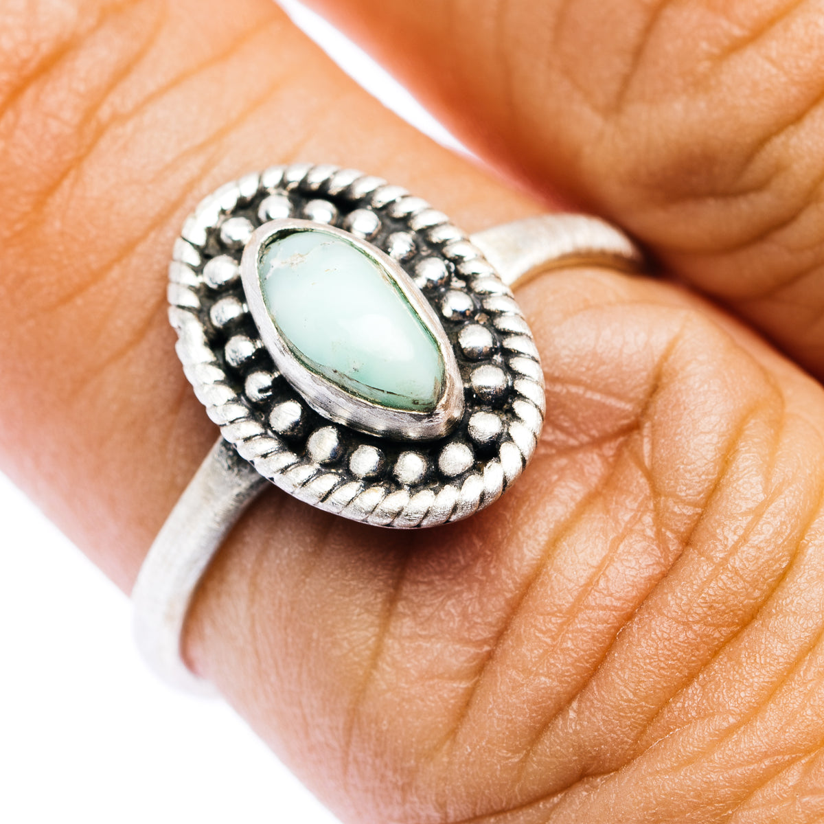 Southwestern Style Paloma Turquoise Ring Size 8 (.925 Sterling Silver)