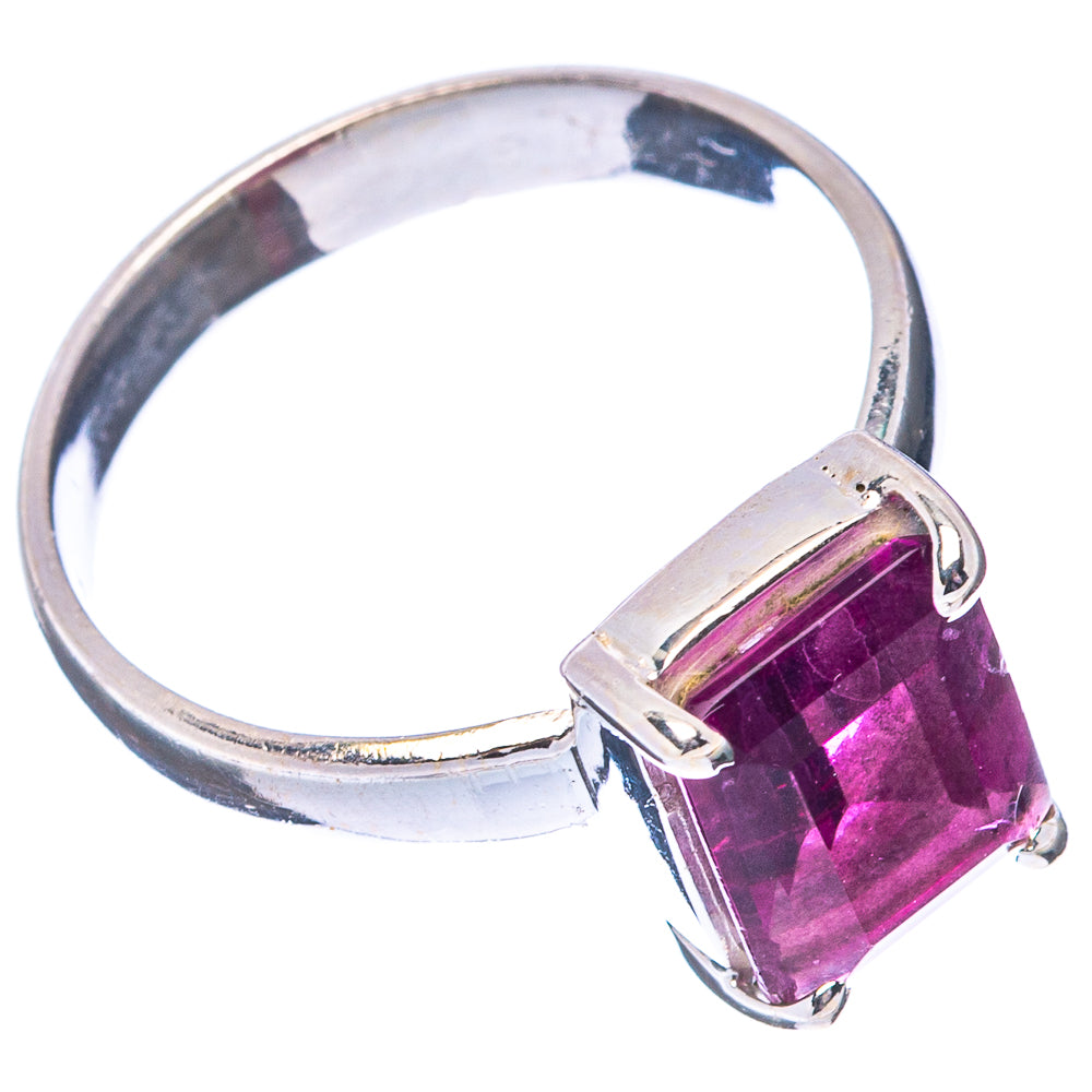 Faceted Pink Fluorite Ring Size 7.75 (.925 Sterling Silver)