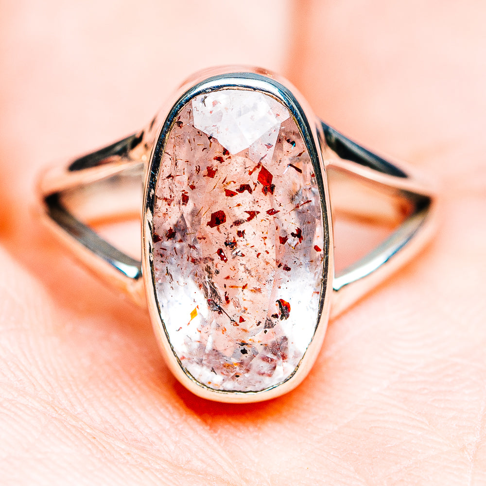 Premium Faceted Lepidocrocite Ring Size 6.5 (.925 Sterling Silver)
