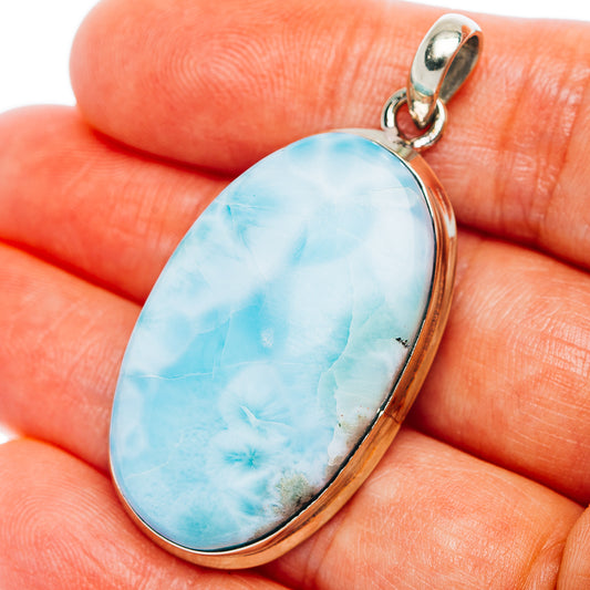 Larimar Pendant 1 7/8" (German Silver)