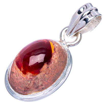 Mexican Fire Opal Pendant 1 1/8" (925 Sterling Silver) P40515
