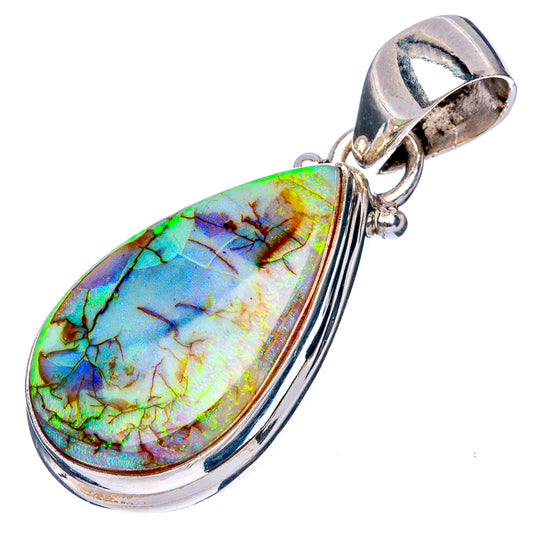 Rare Sterling Opal Pendant 1 3/8" (925 Sterling Silver) P42931