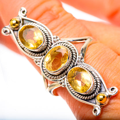 Large Faceted Citrine Ring Size 9.75 (925 Sterling Silver) RING139844