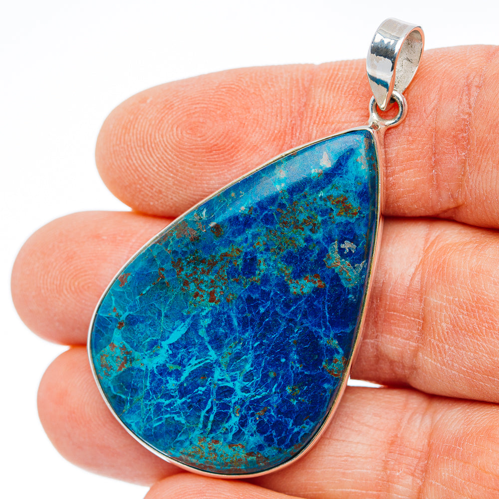 Huge Premium Shattuckite Pendant 2" (.925 Sterling Silver)