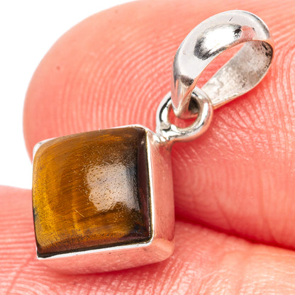 Tiger Eye Dainty Pendant 3/4" (925 Sterling Silver) P43528
