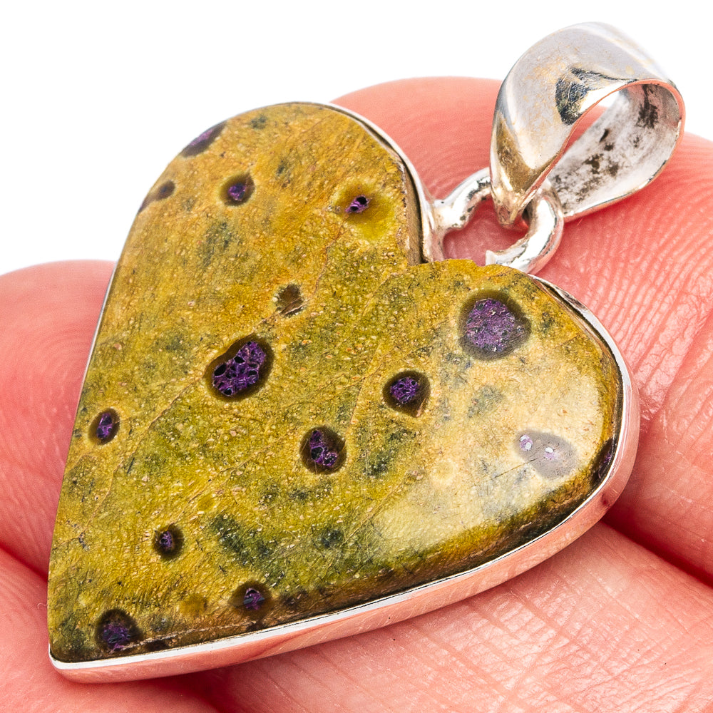 Atlantisite Heart Pendant 1 1/4" (925 Sterling Silver) P43346