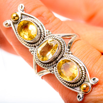 Large Faceted Citrine Ring Size 9 (925 Sterling Silver) RING139796