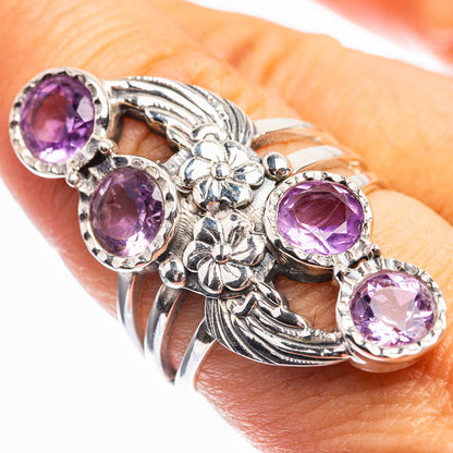Faceted Amethyst Ring Size 7.75 (925 Sterling Silver) R141957